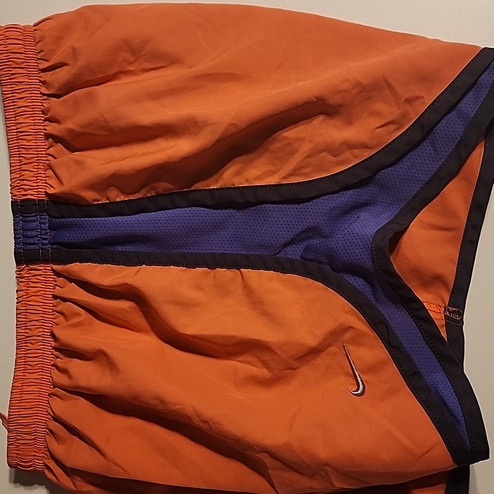 Nike Womens Athletic Running Shorts in Orange and Purple